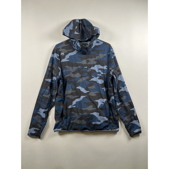 Greyson Newago Pac Lite Jacket Hoody Men's Medium Wolf Camo Golf Wind Breaker
